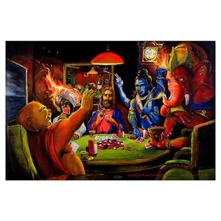 Wall Art  Posters  Gods Playing Poker Poster