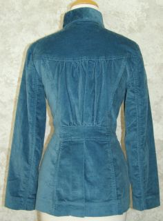 Jill Egypt Blue Teal Stretch Velvet Jacket 2 New Fitted Winter Fall