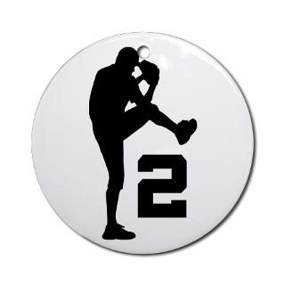 Baseball Pitcher Number 2 Ornament (Round) for $12.50