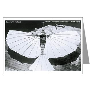 Number 21 Notecards (Package of Six)  Gustave Whiteheads Flying