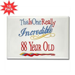 88 Gifts  88 Magnets  Incredible At 88 Rectangle Magnet (10 pack)