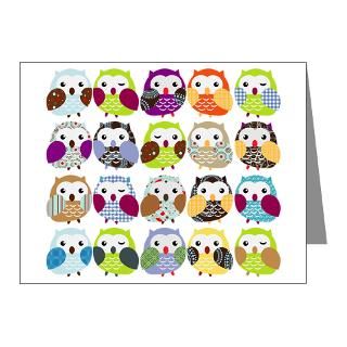 Gifts  Animal Note Cards  Colorful Owls 1 Note Cards (Pk of 10