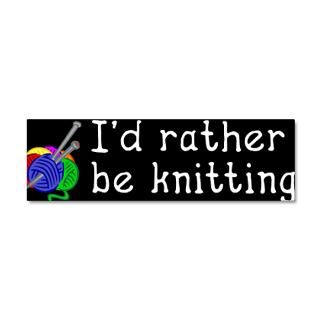 Artwork Gifts  Artwork Wall Decals  Id rather be knitting. 36x11