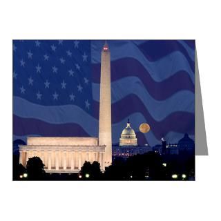 American Flag Note Cards  Washington at Night Note Cards (20 pack