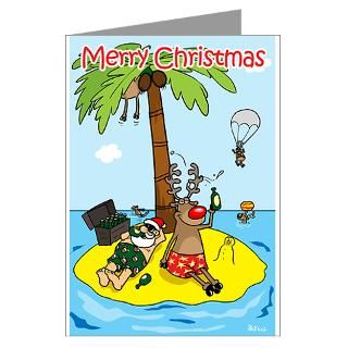 Cartoon Greeting Cards  Christmas Island Greeting Cards (Pk of 20