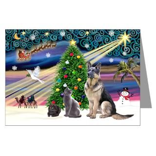 Cats Greeting Cards  XmsMagic GShep 2cats Greeting Cards (Pk of 20