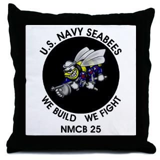 NMCB 25 US Navy Seabees Throw Pillow