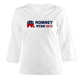 Romney Ryan 2012 Republican Womens Long Sleeve Shirt (3/4 Sleeve) by
