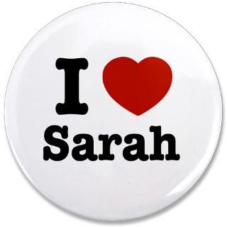 Heart Gifts  I Heart Buttons  I love Sarah 3.5 Button