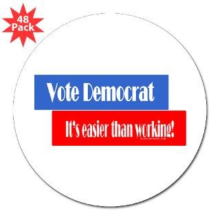 Vote Democrat 3 Lapel Sticker (48 pk)