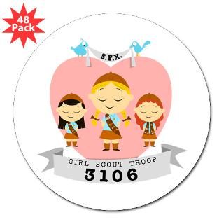 Girl Scout Troop 3106   3 Lapel Sticker (48 Sticker by zacmoncrief
