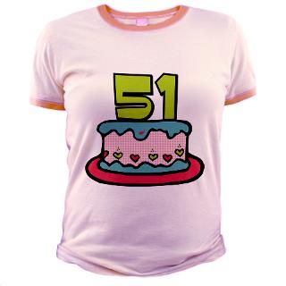 51 Year Old Birthday Cake Jr. Ringer T Shirt