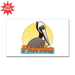 Florida Pelican Rectangle Sticker 50 pk)