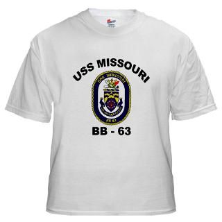 Inch T shirts  USS Missouri BB 63 White T Shirt