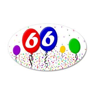 66th Birthday 38.5 x 24.5 Oval Wall Peel