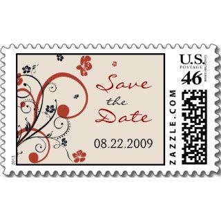Spirals & Flowers Wedding Save The Date Sticker