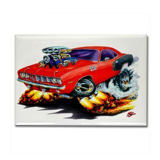 Kitchen and Entertaining > 1971 72 Hemi Cuda Red Car Rectangle Magnet