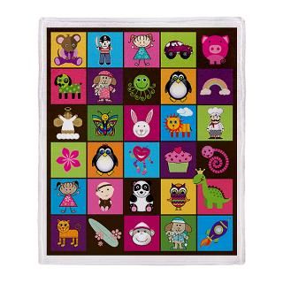 Colorful Cartoons Patchwork Stadium Blanket for $74.50