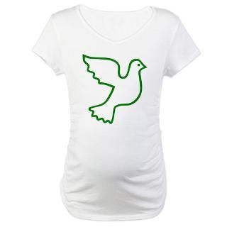 Green outline dove symbol. The dove represents peace, love, freedom