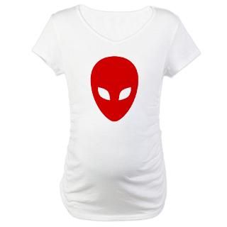 Classic alien head silhouette in red.