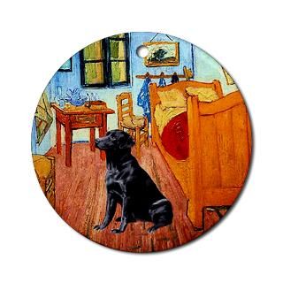 Van Goghs Room + Black Lab Ornament (Round)