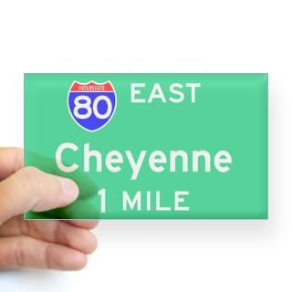 Cheyenne WY Interstate 80 East Sticker (Rectangul for $4.25