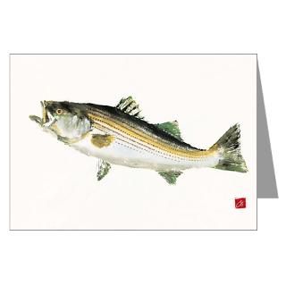 Striped Bass Gyotaku Greeting Cards (Pk of 20)