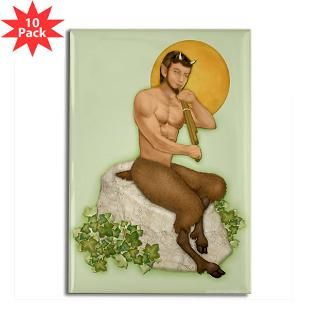 Satyr Playing Pan Pipes Rectangle Magnet (10 pack)