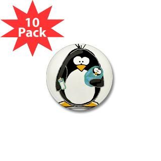 new baby boy Penguin Mini Button (10 pack)