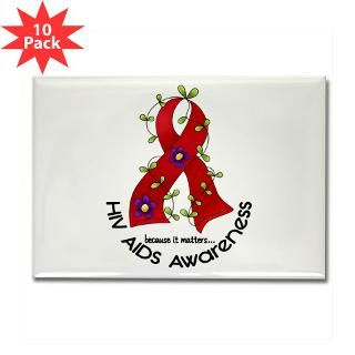 Flower Ribbon AIDS Shirts, Stickers, & Merchandise  Awareness Gift
