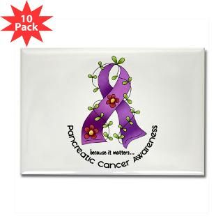 Flower Ribbon PANCREATIC CANCER T Shirts & Apparel  Awareness Gift