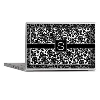 Abstract Gifts  Abstract Laptop Skins  Damask Monogram S B/W
