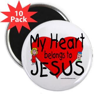 My Heart Belongs to Jesus Kids 2.25 Magnet (10 pa