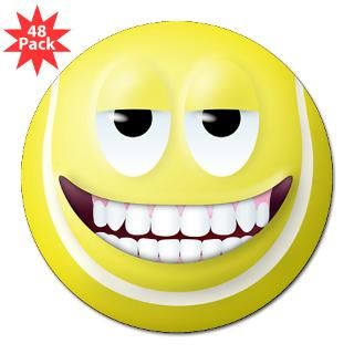 Tennis Ball 2 Smiley Face 3 Lapel Sticker (48 pk)