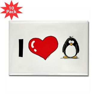 Love Penguins Rectangle Magnet (10 pack)