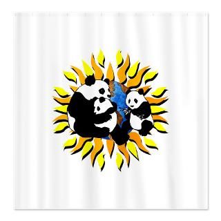 Panda Bear Shower Curtains  Custom Themed Panda Bear Bath Curtains