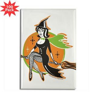 vintage halloween witch rectangle magnet 100 pack $ 141 99