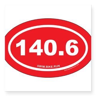 140 Gifts > 140.6 Swim Bike Run Ironman Red Oval Sticker