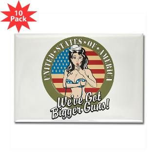 Patriotic Pinup Girl Rectangle Magnet (10 pack)