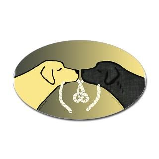 Black & Yellow Labrador Tying the Knot  OtterTail Art for Dog Lovers
