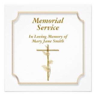 Memorial service invitation announcement memory