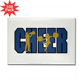 cheer blue and gold cheerleading rectangle magnet $ 182 49