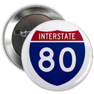 Interstate Highway 80  Symbols on Stuff T Shirts Stickers Hats and