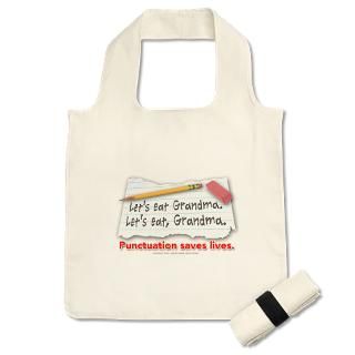 Punctuation Saves Lives Reusable Shopping Bag by Admin_CP13645844