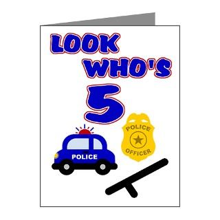 Badge Note Cards > Police Birthday Invitation 5 Note Cards (Pk of 20
