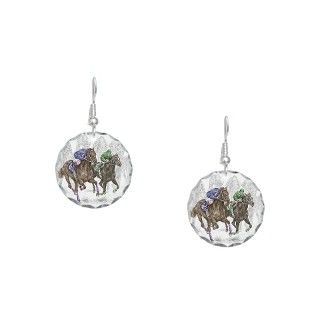 Derby Gifts  Derby Jewelry  Thoroughbred Horse Race Earring Circle