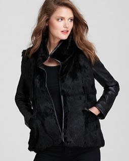 10 Crosby Derek Lam Rabbit Fur Jacket   With Leather Sleeves