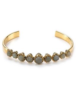 House of Harlow 1960 14KT Plated Stone Skull Cuff Bracelet