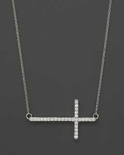 Diamond Cross Necklace in 14K White Gold, .25 ct.tw.