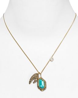 Bittar Crystal Encrusted Gold Charm Necklace, 16